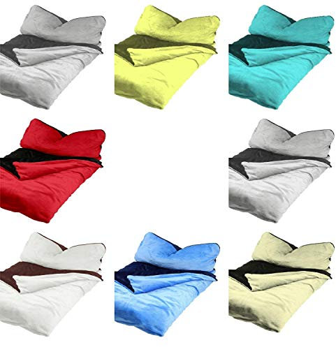 EXKLUSIV HEIMTEXTIL Winter Wende Bettwäsche 2 teilig Cashmere Touch Reißverschluss 135 x200 cm + 80 x80 cm Anthrazit/Petrol