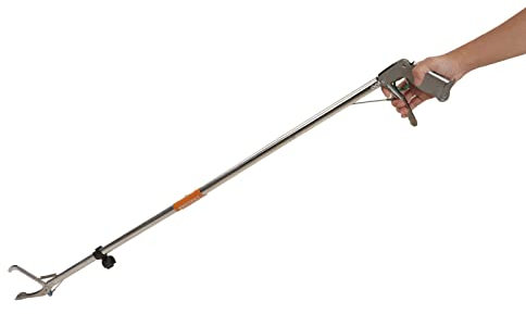 Cocoarm Faltbare, Selbstverriegelbare Schlangenzange aus Edelstahl, Extra Langes Reptiliengreifer-Fangwerkzeug mit Einfacher Bedienung, Tragbar für Schlangenzüchter