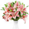 Ikosora 12 Pcs Pink Artificial Lily Flower, Realistic Long Stem Real Touch Stargazer Lily, Faux Lily Flower Fake Floral with Rods for Home Party Wedding Table Centerpiece Garden DIY Craft Decoration