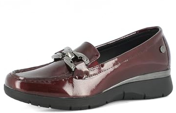 inblu Donna Lucidi con Fibbia, Mocassino con Inserto Elastico, Bordeaux, 38 EU