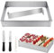 DASIAUTOEM Backrahmen Rechteckig Verstellbar, Kuchenform Eckig Tortenring, Backform Eckig Verstellbare, mit Winkelpalette, Backring Eckig Form Backrahmen für Torten Backen und Dekorieren