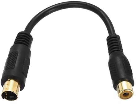 sourcing map Cavo video S da 0,2 m, 4 pin S-Video maschio a RCA femmina, adattatore composito convertitore di trasferimento per ricevitore TV monitor