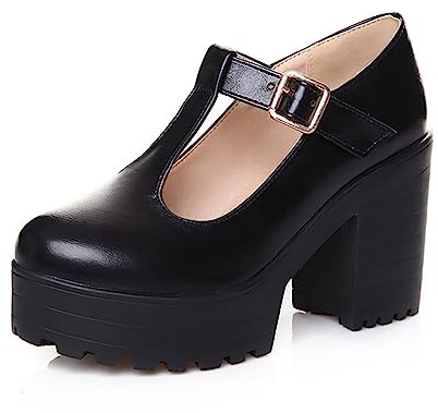 Mary Jane skor dam platå gotiska – pumps dam blockklack – chunky höga klackar T-rem halvskor spänne remsandaler blockklack högklackade skor slip-on loafers enstaka skor