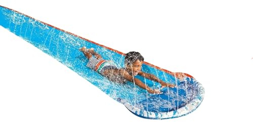 Maskworld Rasen Wasserrutsche 4,88m Rasenrutsche Rutschbahn mit Sprinkler Garten Wasser-Spiel