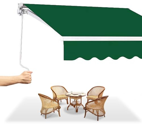 Toldo manual retráctil de 2 x 1,5 m, 2,5 x 2 m, 3 x 2,5 m, toldo plegable con manivela para patio, jardín, parasol impermeable y resistente a los rayos UV, para balcón, patio, restaurante, cenador