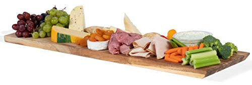 Tabla rectangular para servir quesos de charcuterie y decoración de madera de acacia original