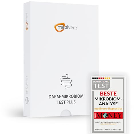 medivere Labordiagnostik Darm-Mikrobiom Plus Stuhltest - komplette Analyse von Darmflora, Verdauungsenzymen und Entzündungsmarkern - professionelle Auswertung