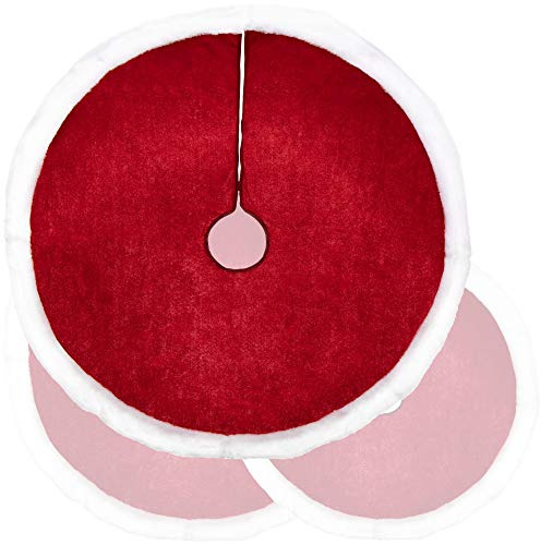 COM-FOUR® Premium Weihnachtsbaumdecke zum Schutz vor Tannennadeln | runde Christbaumdecke für den Lichterbaum - Unterlage im Weihnachtsdesign für Geschenke und Dekoration
