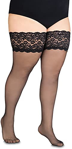 Annes styling Cecile Damen-Strümpfe, durchscheinend, Spitze, blickdicht, 20 Denier, mit rutschfestem Silikon