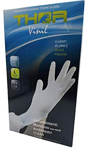 Guanti In Vinile Bianchi Senza Polvere - tg.L conf. da 100 pz.
