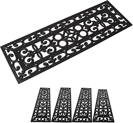 tonchean Rubber Stair Mats 5 Pack Garden Step Mats Step Treads 75x25cm