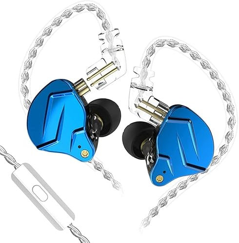 CCA KZ ZSN Pro X - Auriculares intraurales de Doble Controlador, 1BA, 1DD, con Cable HiFi, para Deportes, Videojuegos, compatibles con teléfono, PC y Tableta, Azul, Set de Regalo, con micrófono