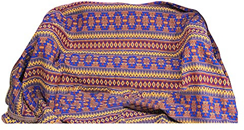YAOTT Elegante copriletto patchwork Coperta da letto bohémien Plaid Divano Super Morbida Coperta lavorata a maglia Decorativo Divano da Letto Sedia Morbida, Motivo Tribale Popolare Giallo 90 * 180CM