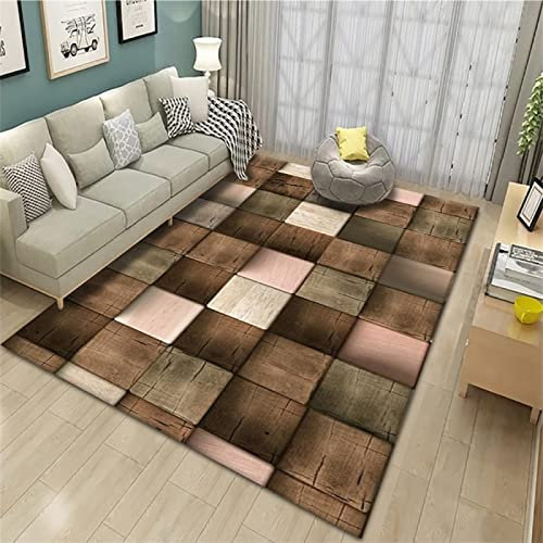 Carpeto Teppich braun flickenteppich waschbar Home Teppich Outdoor Wohnzimmermode Mit Geometrischem Muster 180x250cm Teppiche Für Wohnzimmer Teppich Schlafzimmer