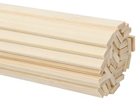 DOITEM naturliga, extra långa pysselstänger av bambu, 35 st., starka trästänger för pysselprojekt (300 mm)