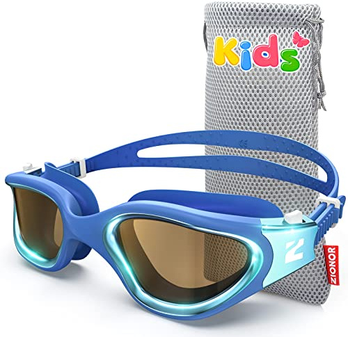 ZIONOR G1MINI ULTRA - Occhialini da nuoto per bambini, polarizzati, comodi, anti-nebbia, protezione UV, per ragazze e ragazzi (anni 3-14)