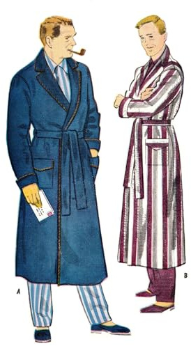 Schnittmuster der 50er Jahre, Herren-Bademantel – Brustumfang: 116–121 cm