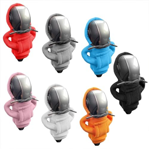 FANXIYA Auto Schaltknauf Abdeckung 7 Stück Schalthebel Hoodie Lustige Schaltknauf Überzug Universal Hoodie für Auto Schaltknauf Deko für Auto Schaltknauf