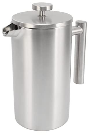 Cafetera Prensa Francesa, Cafetera de Acero Inoxidable con Doble Pared Aislada, Filtro Lavavajillas 1L Cafetera Prensa Francesa Portátil para Casa Camping y Viajes al Aire Libre