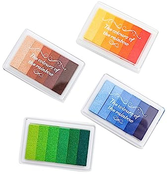 Lurrose Bunte Stempelkissen Mit Farbverläufen Junge Mädchen-stempelkissen Regenbogen-stempelkissen Für Scrapbooking Kunsthandwerk Und Bastelprojekte