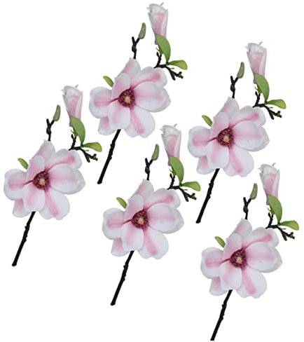 PRETYZOOM 5 Stücke Seide Künstliche Realistische Dekorative Gefälschte Magnolie Für Hochzeit Home Shop Und Garten