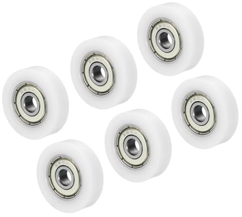PATIKIL Nylon remskiva hjul 6 x 28 x 7,5 mm, 6 st 608zz rullhjul glidande transportörer dörrkuddar fönster lådor hårdvara mekanisk utrustning, vit