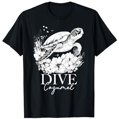 Dive Cozumel Mexiko Meeresschildkröte Taucher Souvenir T-Shirt
