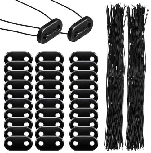 Sinmoe 30 Set Kit de Fixation de Clôture Brise-Vue de Confidentialité Résistants à Intempéries 30 Clips de Montage avec 30 Attaches de Câble de Fil Plate de Montage pour Jardin Balcon Pelouse