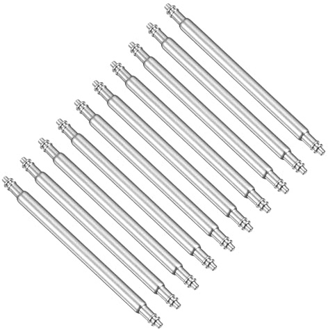QUARKZMAN 10Pcs 1,8 x 25 mm Montre Ressort Barre Épingles INOX Acier Argent | Montre Bracelet Lien Broches Ressort Barres Réparation Outil pour Métal chaînes Cuir Bracelet,