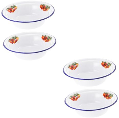 PRETYZOOM 2 Set Ciotola Smaltata Vintage Vecchia Ciotola Smaltata a Dessert Insalatiera a Di Pasta D'epoca Cucina Usando La Zuppiera Smalto 2 Pezzi * 2