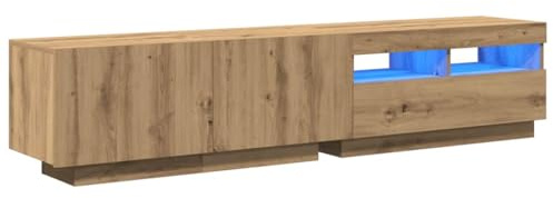 vidaXL TV-Schrank mit LED-Leuchten Artisan-Eiche 180x35x40 cm