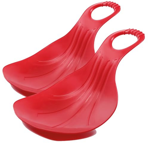 Tymar Schneerutscher, Schlittenbrett, Poporutscher mit Griff, Sitzschlitten Plastik (KID2; Rot (2 Stück))