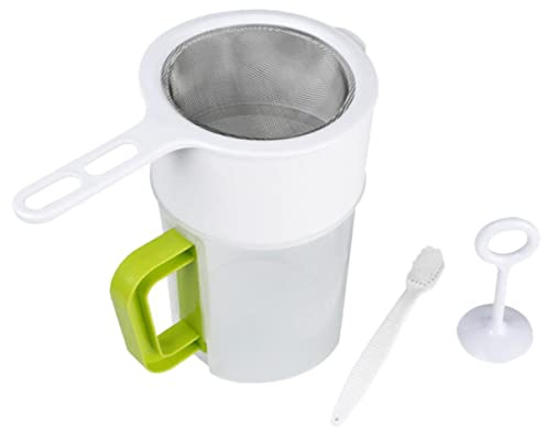 Garneck Edelstahl Joghurt-Sieb Und Nussmilchsieb Für Soja- Und Nussmilch Feines Mesh Filter 21 6 x 15 Cm Ideal Für Die Küche Und Die Zubereitung Von Fruchtsäften