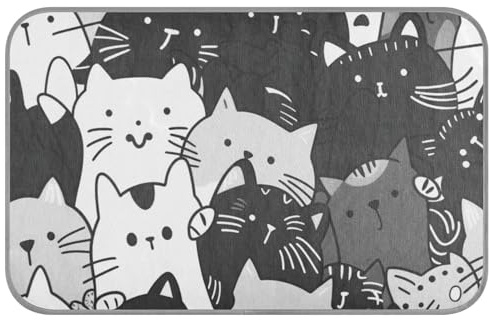 aidingzhi Kühlende Hundedecke im Cartoon-Stil, niedliches Tier, Katze, kühlendes Bett für draußen, für Kätzchen, Outdoor, nicht elektrisch, 60 x 97 cm