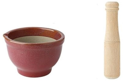 GLigeT Set di pestello e Mortaio Set di Mortaio e pestello Addensato in Ceramica ad Alta Temperatura, smerigliatrice Commerciale for Erbe, Ciotola for Pillole for Farmacia Mortaio e pestello(Red)