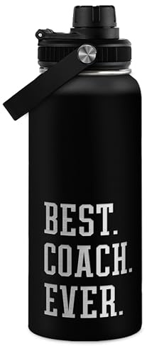 Sport Coach Isolierte Edelstahl-Wasserflasche mit Gravur, 900 ml, mit Vakuum-Deckel, Reisebecher für Männer, Freunde, Trainer, Geschenk für Geburtstag, Weihnachten