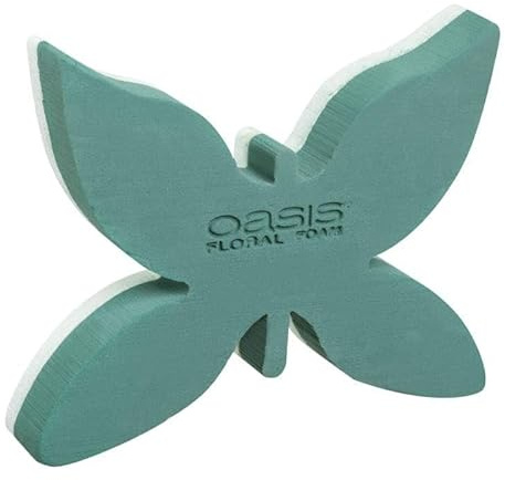 INNA-Glas Oasis Schmetterling RAELA, grün, 34,5x27,5x6cm | Frischblumensteckschwamm - Polystyrol Hartschwammboden - Blumen Steckschaum