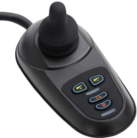 Queeucaer Professioneller Elektro-Rollstuhl Controller Controller mit Bremse Zubehör für elektrische Rollstühle 4-Tasten Universeller mit ML2P+Adapterkabe,360° Free-Steering