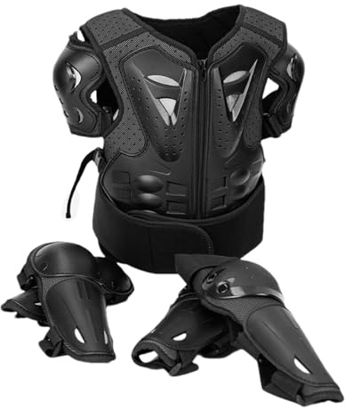 Attrezzatura protettiva per motociclisti per bambini - combinazione di protezione motociclistica versatile, comodità di sicurezza | Protezione toracica sostenibile fissata per i giovani, una serie com