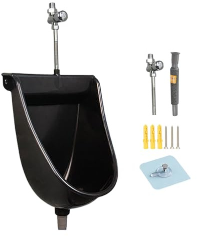 Lesunbak Wandmontiertes WC, wandmontierte Männertoilette mit Spülung – männliche Urinale, für Outdoor, Haus, Wohnheim, Garten, Wohnung, Vater, Freund