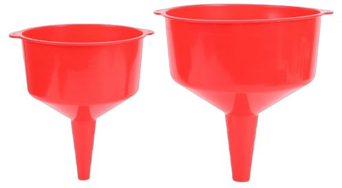 Denash Set di Imbuti in Plastica da 2 Pezzi, Imbuto da Cucina a Bocca Larga di Grande capacità per il Trasferimento di Polvere Liquida, con Imbuti in PP da 2 L 4 L per il Riempimento