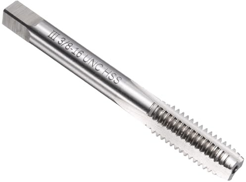 QUARKZMAN Tarauds à Main, 3/8-16 UNC 2B Taraud Finisseur Américain à droit en Acier Rapide HSS6542, Tarauds et filières Durables pour Outil Taraudage Vis Réparation Bricolage
