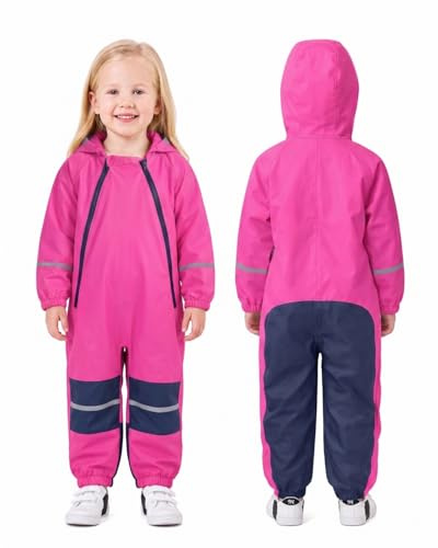 JiAmy Kids Waterproof Suit with Reflective Strips for 1-12 Years