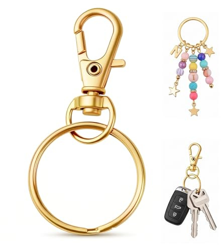 GETRICH Attache Porte Clé pour Loisirs Créatifs, 100 Pièces (Dorée)