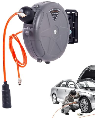 Avvolgitubo Aria Compressa - da Parete Pesante con Riavvolgimento Automatico 10 metri - Avvolgitori per Tubo Retrattili,per Manutenzione Macchine Utensili Officine Riparazione Auto Garage Casa Studio