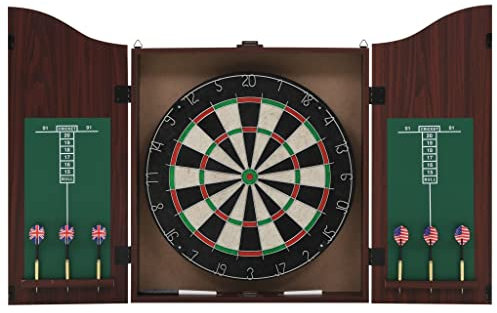 vidaXL Dartscheibe Schrank 6 Dartpfeilen Dartboard Dart Dartspiel Steeldart