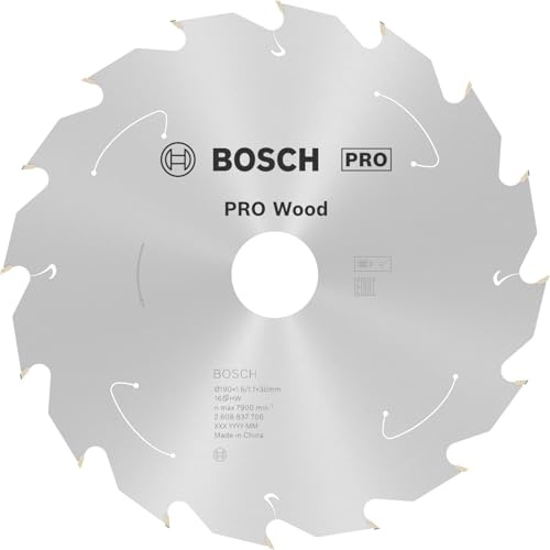 Bosch 1x PRO Wood Cordless Circular Saw Blade for Hand-Held Saws | for Softwood, Hardwood, Ø 190 mm, Professional Accessory Hand-Held Cordless Circular Saws