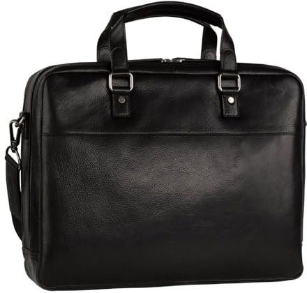 Leonhard Heyden Henkeltasche Laptoptasche mit Laptopfach Roma Zipped Briefcase 2 Compartments Black schwarz