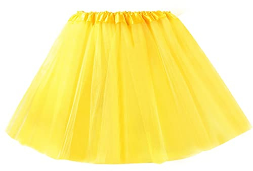 kuou Girls Tutu Skirt, Little Girls Layered Tulle Dance Skirts Fluffy Ballet Dance for Kids Girls Dance Birthday Princess Party （Yellow）