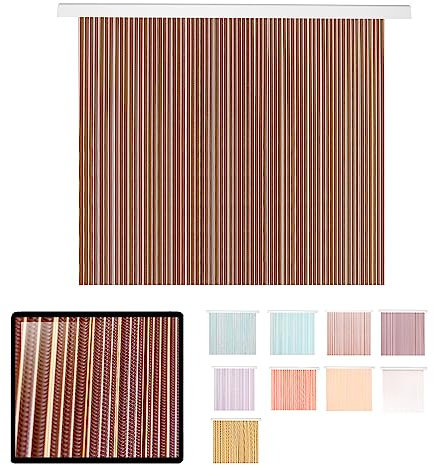 LUCA HOME - Cortina Puerta Exterior e Interior - Cortina de Puerta en PVC alumnio - Cortina fácil instalación - Evita Insectos y bichos (Marrón Beige, 120cm)